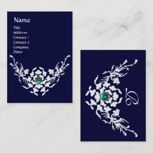 WITTE GRIFFINS AQUAMARINE EDELSTEEN MONOGRAM Blauw Visitekaartje