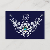 WITTE GRIFFINS AQUAMARINE EDELSTEEN MONOGRAM Blauw Visitekaartje (Achterkant)