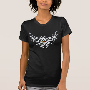 WITTE GRIFFINS EN STROMEN MET RODE RUBY GEM T-SHIRT