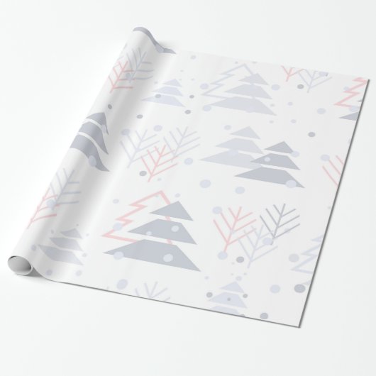 Witte grijs en pastelroze cadeaupapier (Uitgerold)