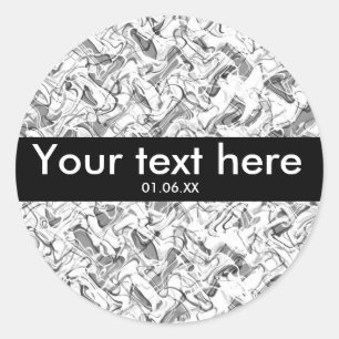 Witte & Grijze Abstracte Rook Grunge Jongens Stick Ronde Sticker