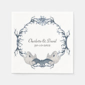 Witte Grijze Boo Geest Vleermuis Halloween Krans B Servet (Voorkant)