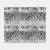 Witte & Grijze Disco Glitter Sparkles Fleece Deken (Voorkant (Horizontaal))
