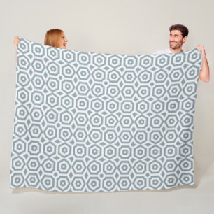 witte grijze geometrische patroon art deco fleece deken