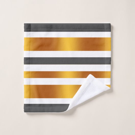 Witte grijze gouden streep bad handdoek (Wasdoekje)