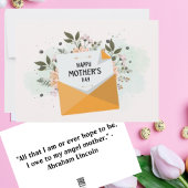 Witte groene bloemige Moederdag wenskaart Feestdagenkaart