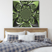 Witte Groene Bos Mini Bollen Canvas Afdruk (Insitu (Slaapkamer))