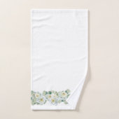 Witte groene delicate waterverf rozen bladeren bad handdoek (Handdoek)