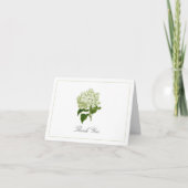Witte Groene Hydrangea Bloom Traditioneel Bedankkaart (Voorkant)