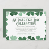Witte & groene klavertje viering van St. Patrick's Kaart (Voorkant / Achterkant)