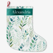 Witte groene munt laat kerstnaam achter grote kerstsok (Voorkant)