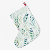 Witte groene munt laat kerstnaam achter grote kerstsok (Achterkant (Hangend))