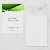 Witte groene professionele minimalistisch elegant visitekaartje (Voorkant / Achterkant)
