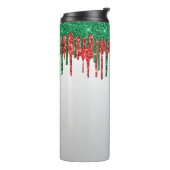 WITTE GROENE RODE GLITTER TEXTUUR LOOK DRUPPELS THERMOSBEKER (Gedraaid links)