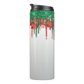 WITTE GROENE RODE GLITTER TEXTUUR LOOK DRUPPELS THERMOSBEKER (Geroteerd rechts)