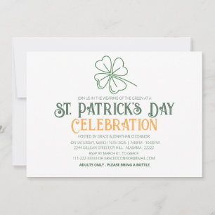 Witte & Groene Shamrock St. Patrick's Day Feestje Kaart