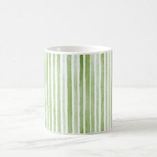 Witte Groene Strepen Koffiemok