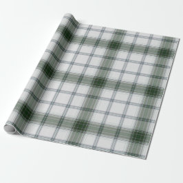 Witte Groene Tartan Plaid Cadeaupapier