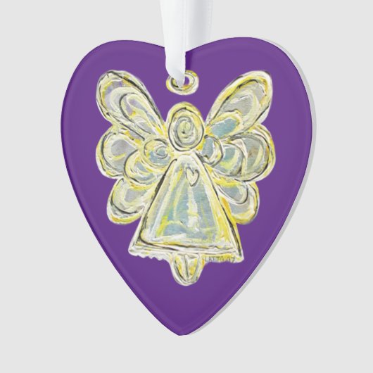 Witte Guardian Engel Kerst hanger Ornamenten (voorkant)