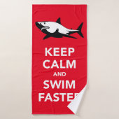 Witte haai + Houd rustig en zwemt sneller Badhanddoek (Badhanddoek)
