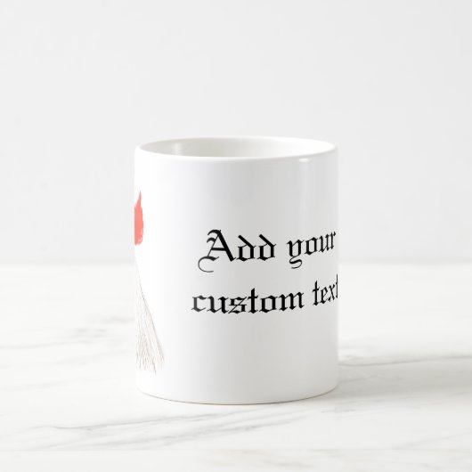 Witte Haan Cockreel met uw aangepaste tekst Koffiemok (Center)