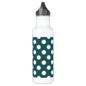 Witte haarpunten op blauwgroen waterfles  (Links)