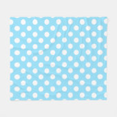 Witte haarpunten op bleek blauw fleece deken (Voorkant (Horizontaal))