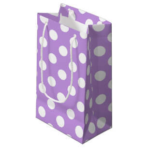 Witte haarpunten op lila klein cadeauzakje
