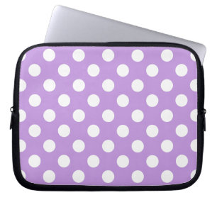 Witte haarpunten op lila laptop sleeve