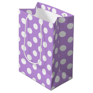 Witte haarpunten op lila medium cadeauzakje