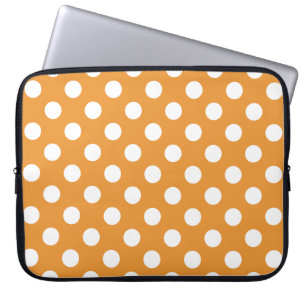 Witte haarvlekken op ambergeel laptop sleeve
