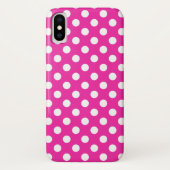 Witte haarvlekken op fuchsia Case-Mate iPhone case (Achterkant)