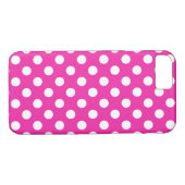 Witte haarvlekken op fuchsia Case-Mate iPhone case (Achterkant (Horizontaal))
