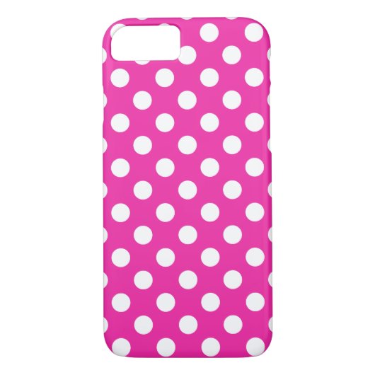 Witte haarvlekken op fuchsia Case-Mate iPhone case (Achterkant)