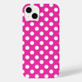 Witte haarvlekken op fuchsia iPhone hoesje (Achterkant)
