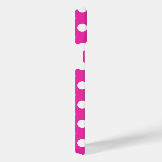 Witte haarvlekken op fuchsia iPhone hoesje (Rechterkant)