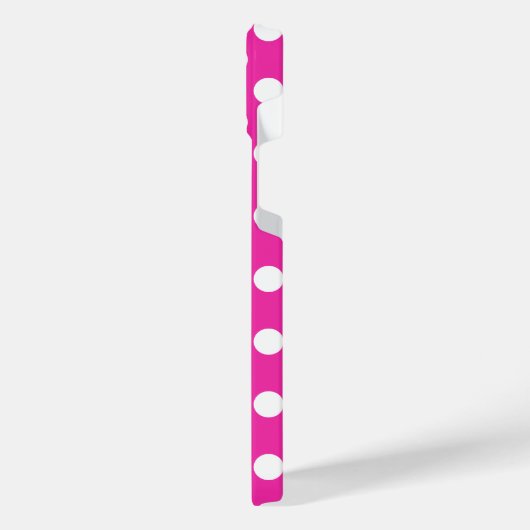 Witte haarvlekken op fuchsia iPhone hoesje (Linkerkant)