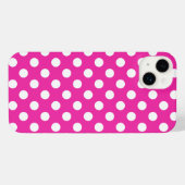 Witte haarvlekken op fuchsia iPhone hoesje (Achterkant horizontaal)