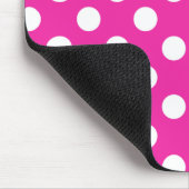 Witte haarvlekken op fuchsia muismat (Hoek)