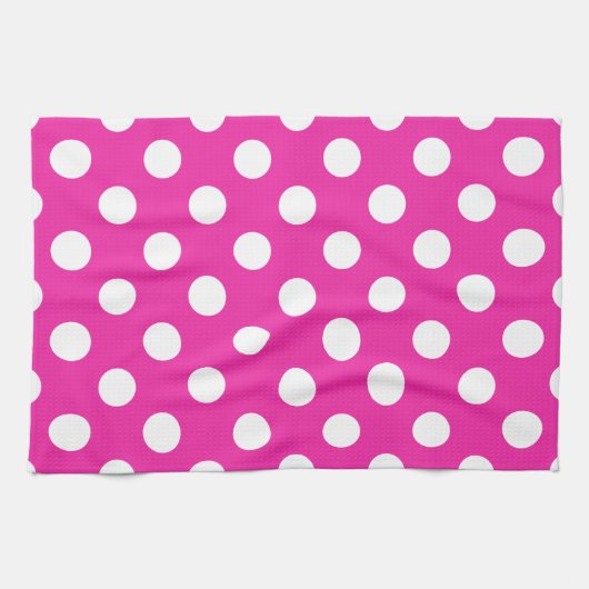 Witte haarvlekken op fuchsia theedoek (Horizontaal)