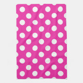 Witte haarvlekken op fuchsia theedoek (Verticaal)