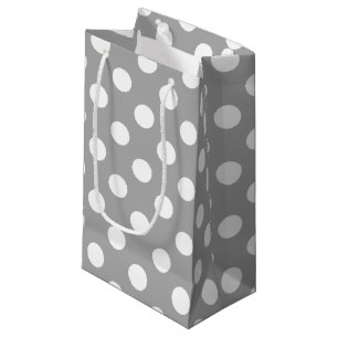 Witte haarvlekken op grijs klein cadeauzakje