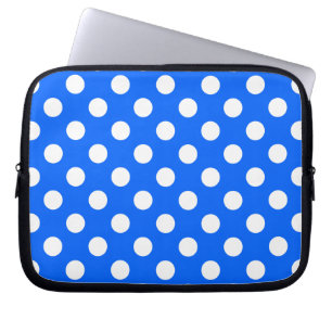 Witte haarvlekken op koningsblauw laptop sleeve