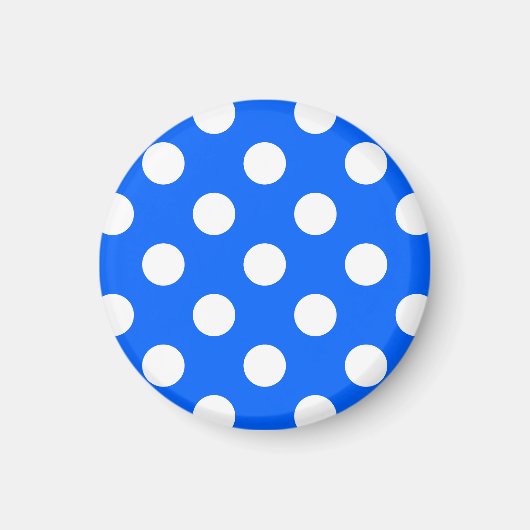 Witte haarvlekken op koningsblauw magneet (Voorkant)