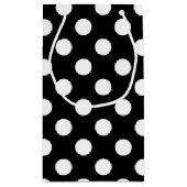 Witte haarvlekken op zwart klein cadeauzakje (Achterkant)