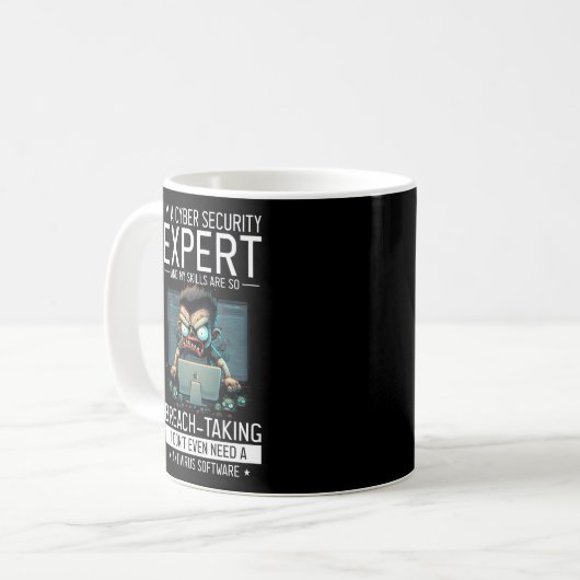 Witte hacker voor cyber krijger en ethische hacker koffiemok (Voorkant links)