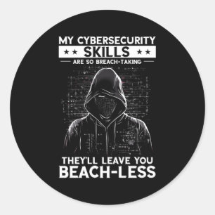 Witte hacker voor cyber krijger en ethische hacker ronde sticker