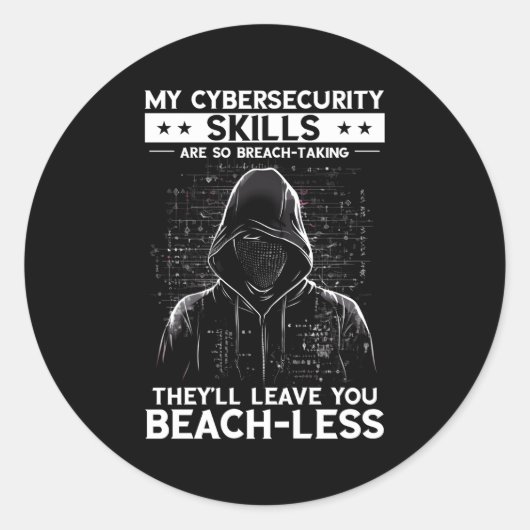 Witte hacker voor cyber krijger en ethische hacker ronde sticker (Voorkant)