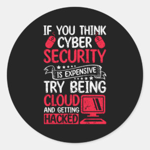 Witte hacker voor cyber krijger en ethische hacker ronde sticker