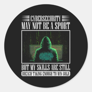 Witte hacker voor cyber krijger en ethische hacker ronde sticker